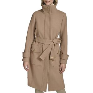 Andrew Marc Womens  Scout Wool-Blend Coat, Brown